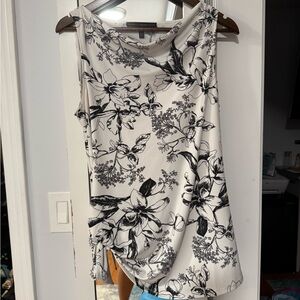 White House Black Market Black Floral Tank Top